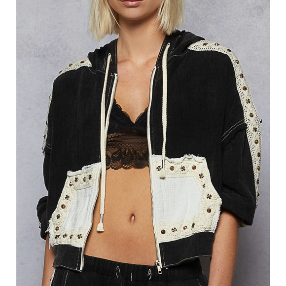 POL Large Black Double Gauze Jogger Set Athleisure NEW - Picture 2 of 9